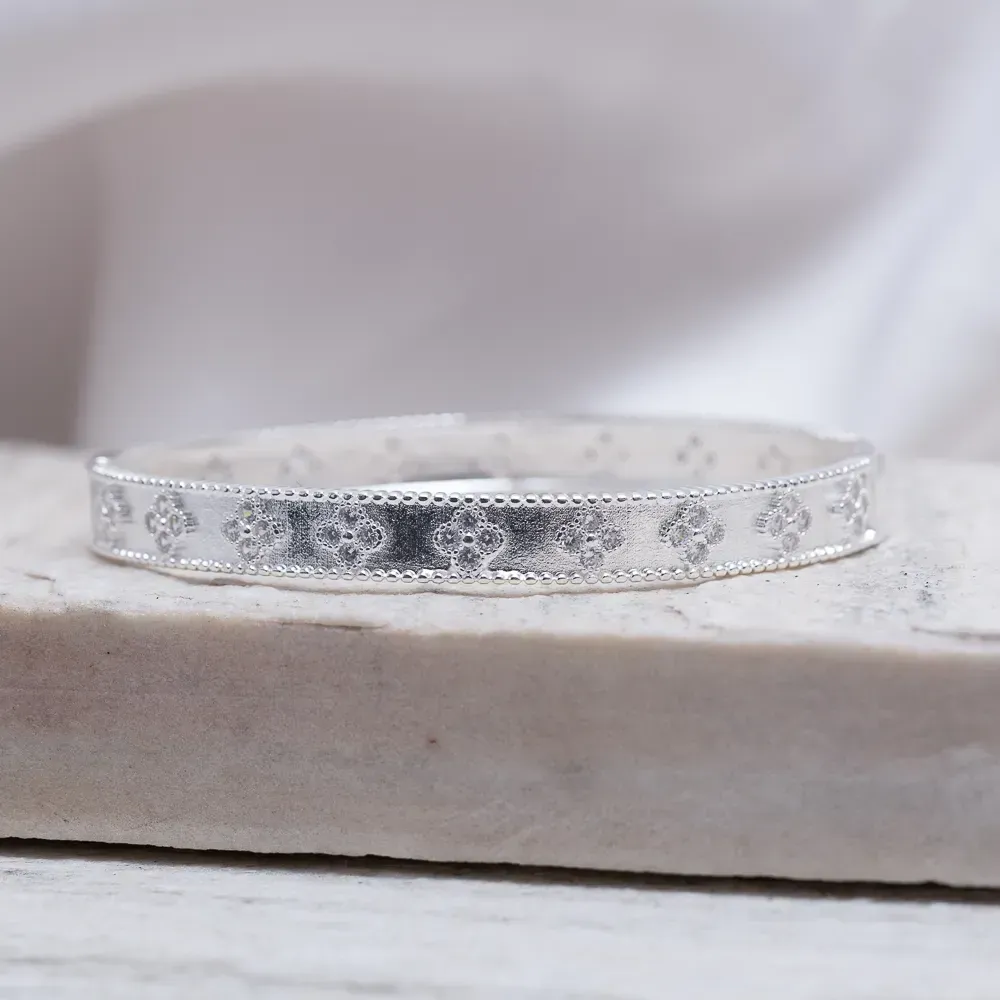 BRACELETE VIRGINIA COM ZIRCÔNIAS CRISTAIS BANHO PRATA