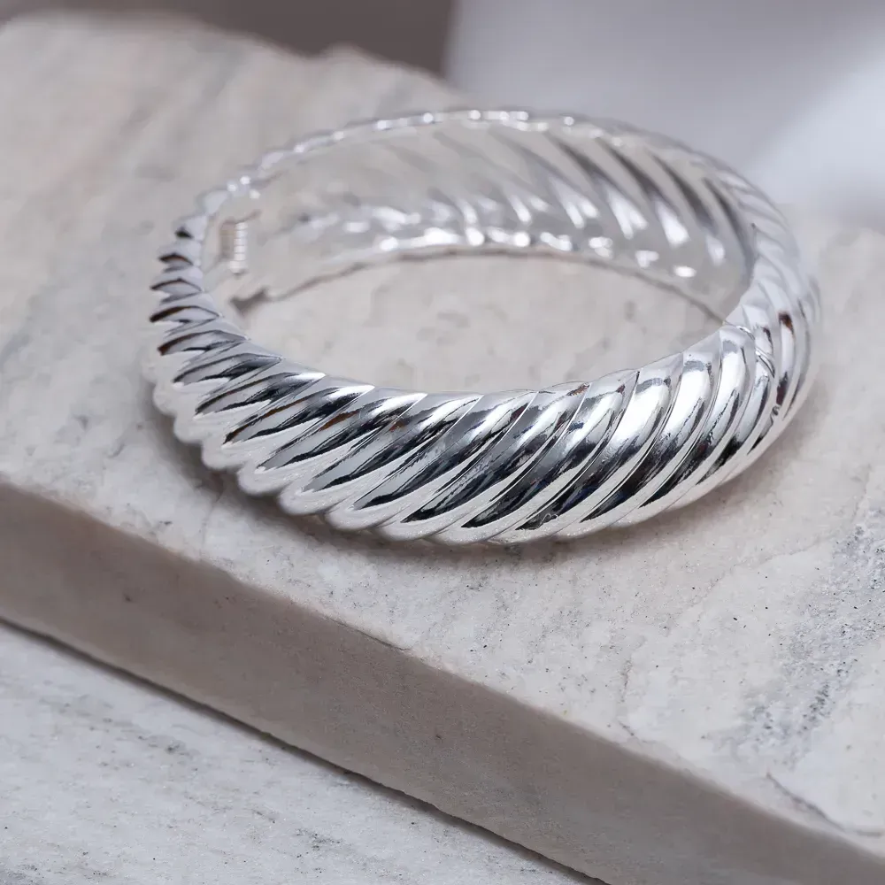BRACELETE CARACOL LISO BANHO PRATA