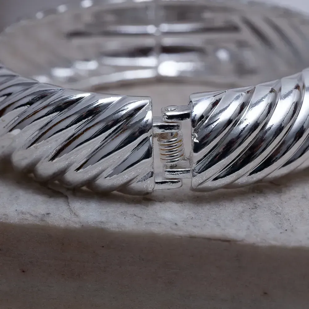 BRACELETE CARACOL LISO BANHO PRATA
