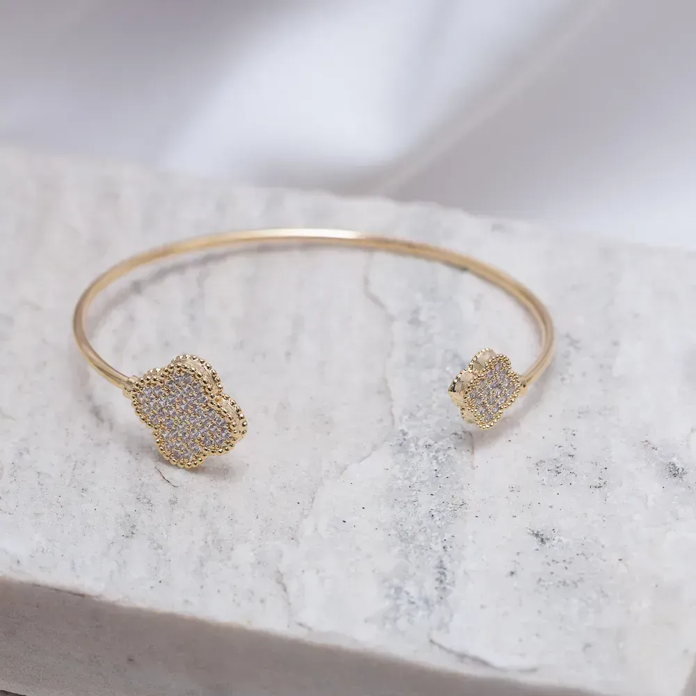 BRACELETE VIRGINIA DUPLO CRAVEJADO BANHO OURO 18K