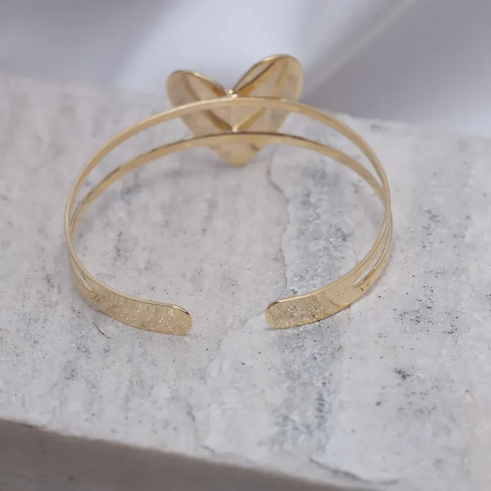 BRACELETE CORAÇÃO LISO BANHO OURO 18K