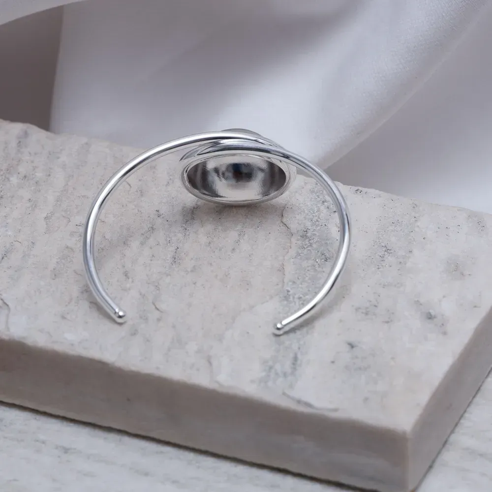 BRACELETE ESFERA ABAULADA BANHO PRATA