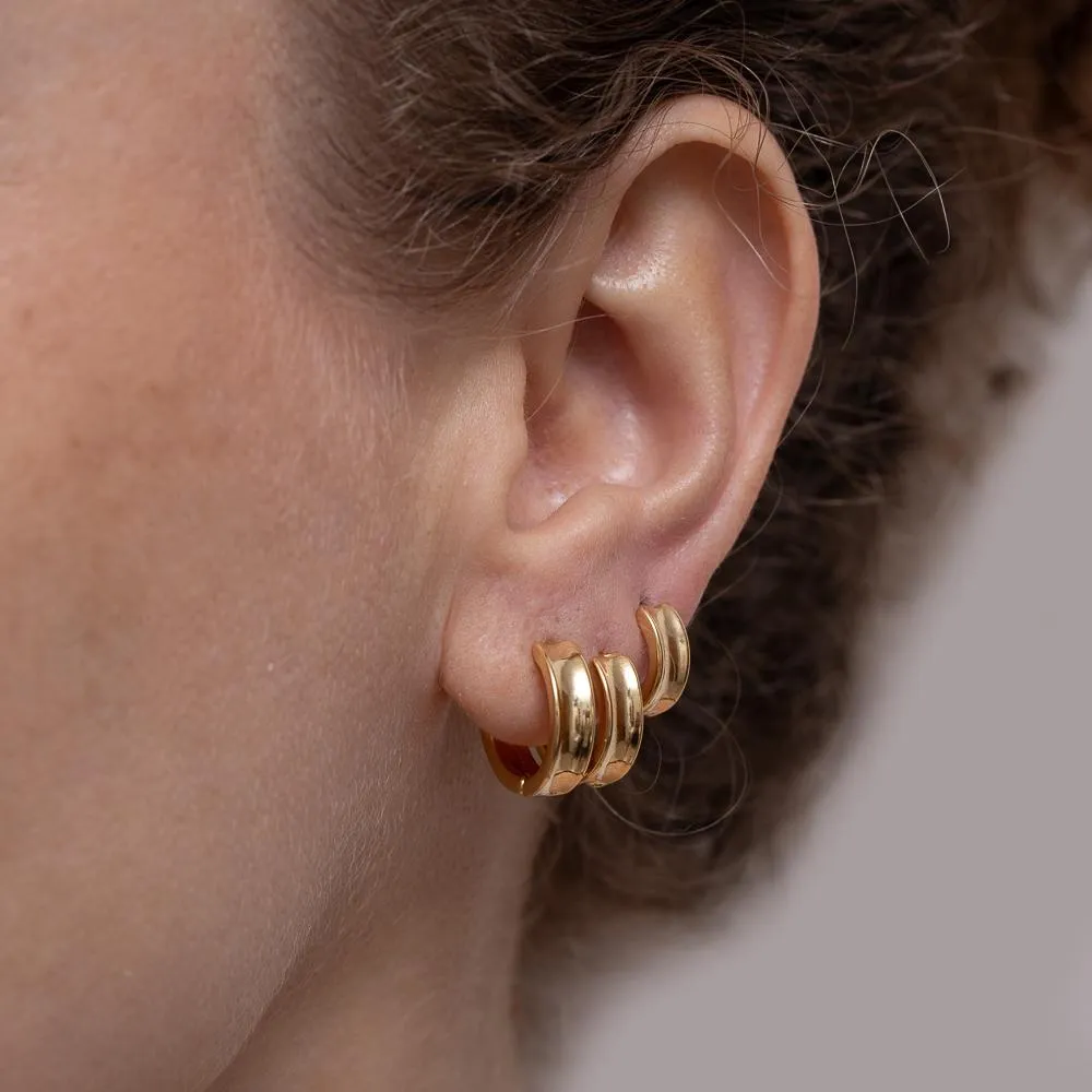 BRINCO ARGOLA G LISA BANHO OURO 18K