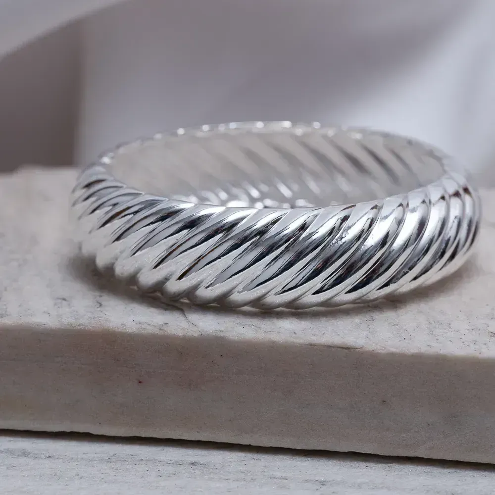 BRACELETE CARACOL LISO BANHO PRATA