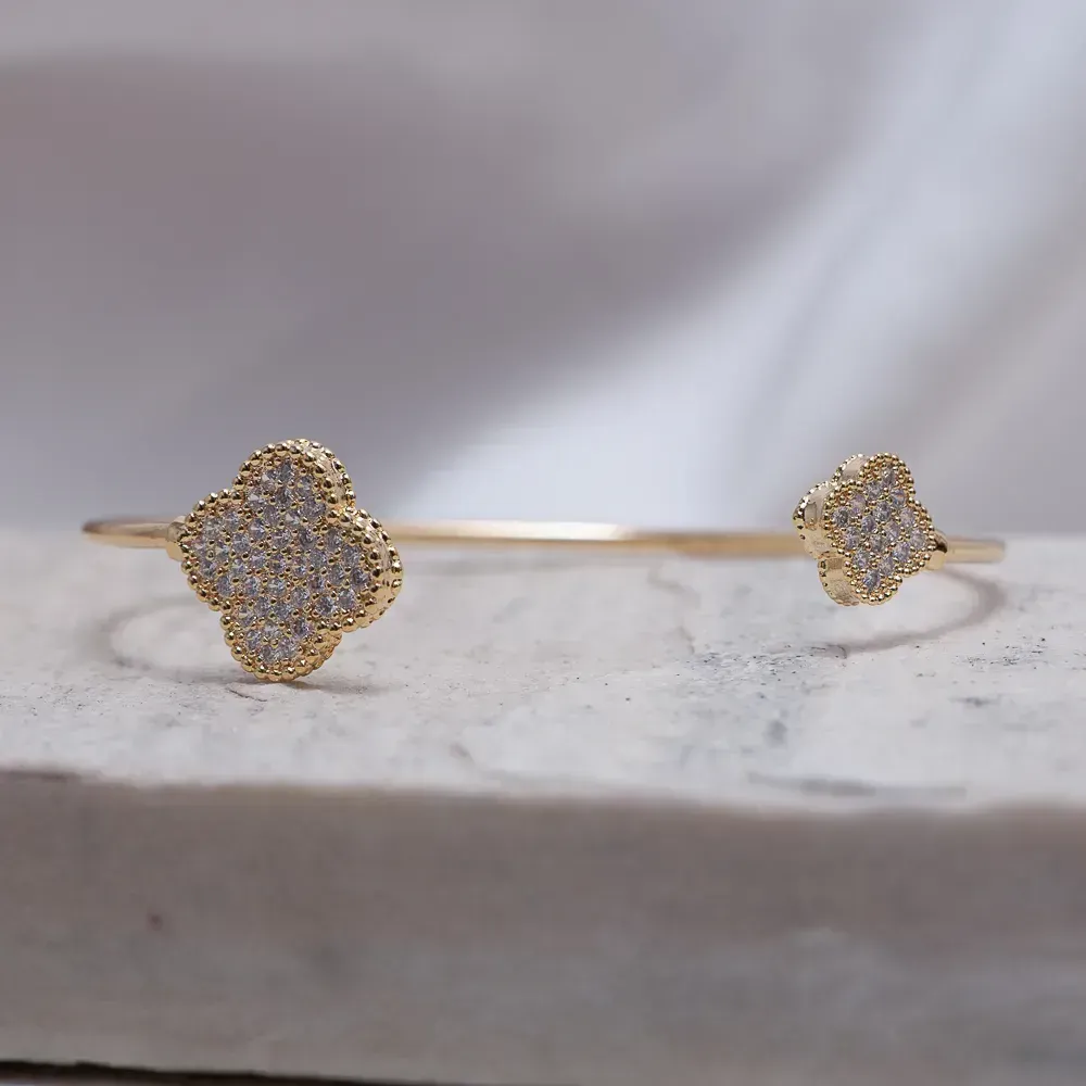 BRACELETE VIRGINIA DUPLO CRAVEJADO BANHO OURO 18K