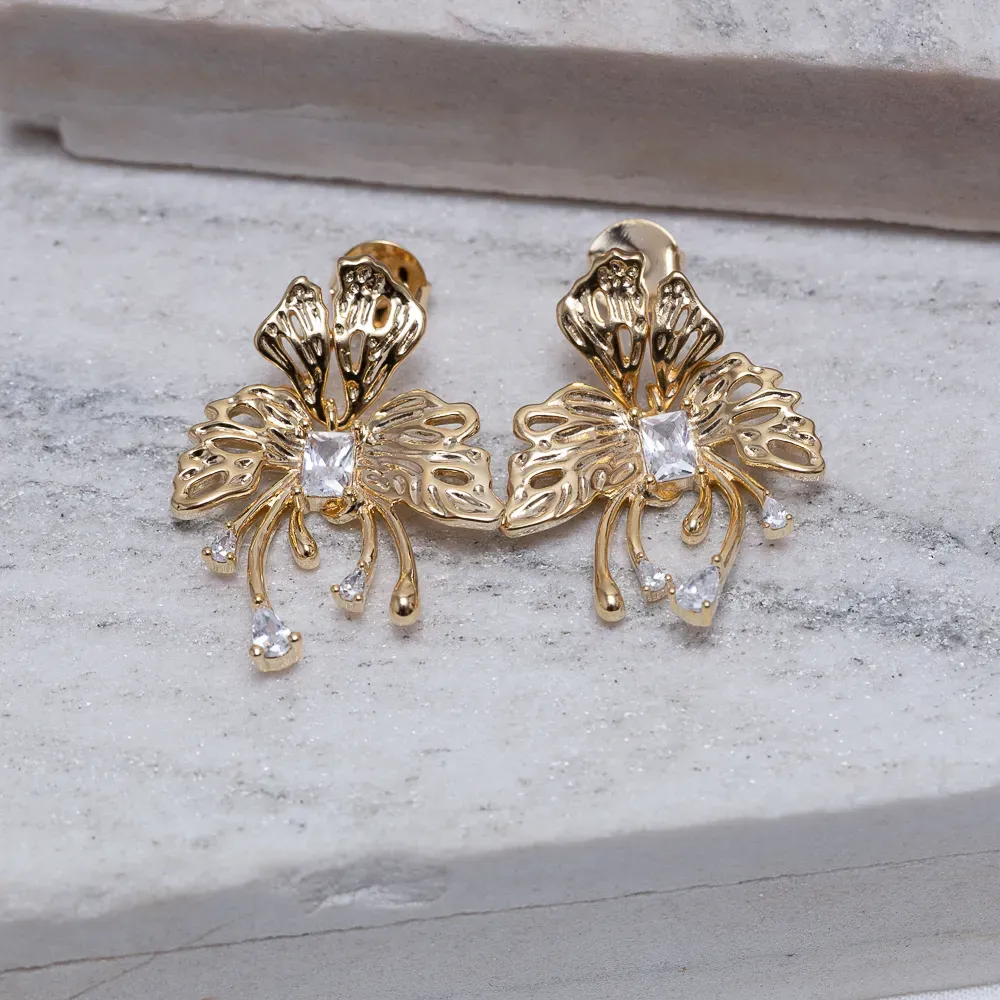 BRINCO LIBÉLULA BANHO OURO 18K