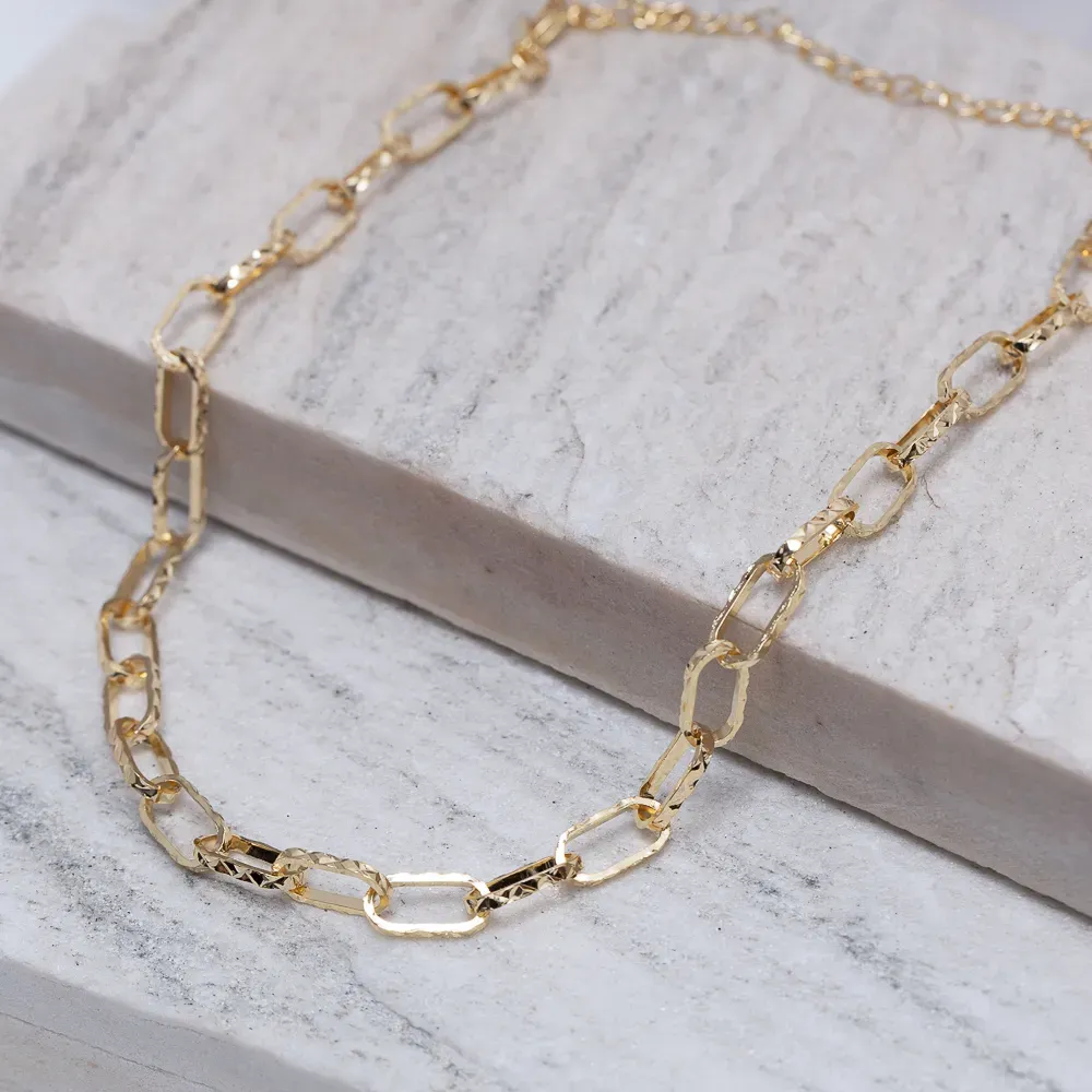 CHOKER ELOS TRABALHADOS BANHO OURO 18K