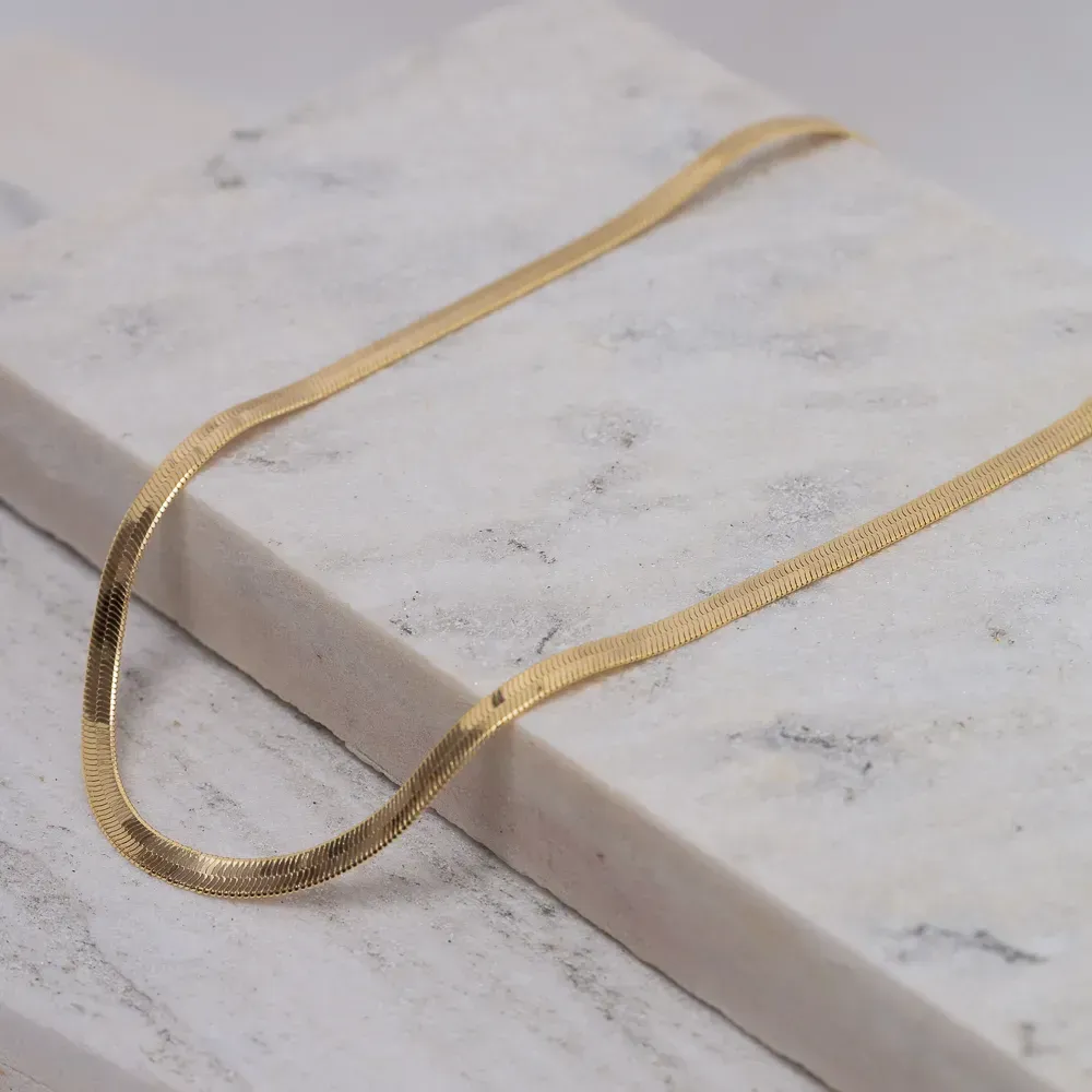 COLAR FITA ESPELHADA M BANHO OURO 18K