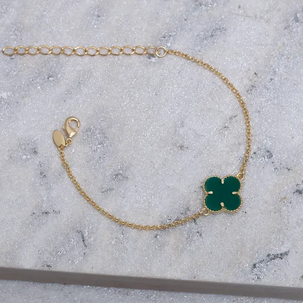 PULSEIRA VIRGINIA VERDE BANHO OURO 18K