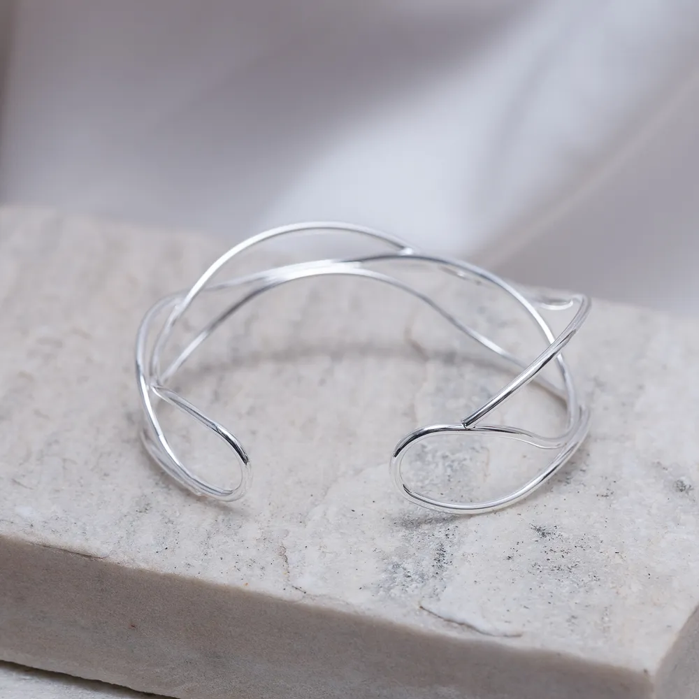 BRACELETE ORGÂNICO ARAMADO BANHO PRATA
