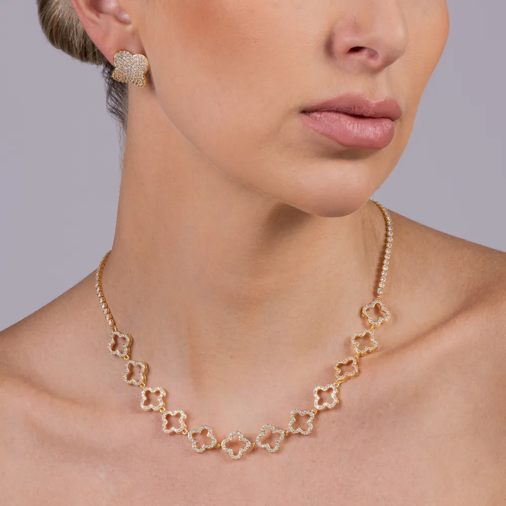 CHOKER VIRGINIA CRAVEJADA VAZADA  BANHO OURO 18K