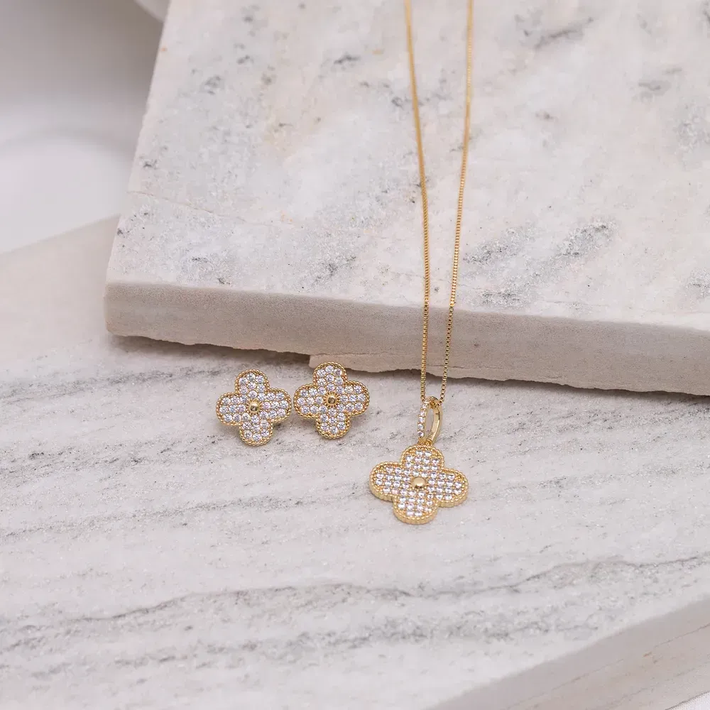 BRINCO VIRGINIA COM ZIRCÔNIA BANHO OURO 18K