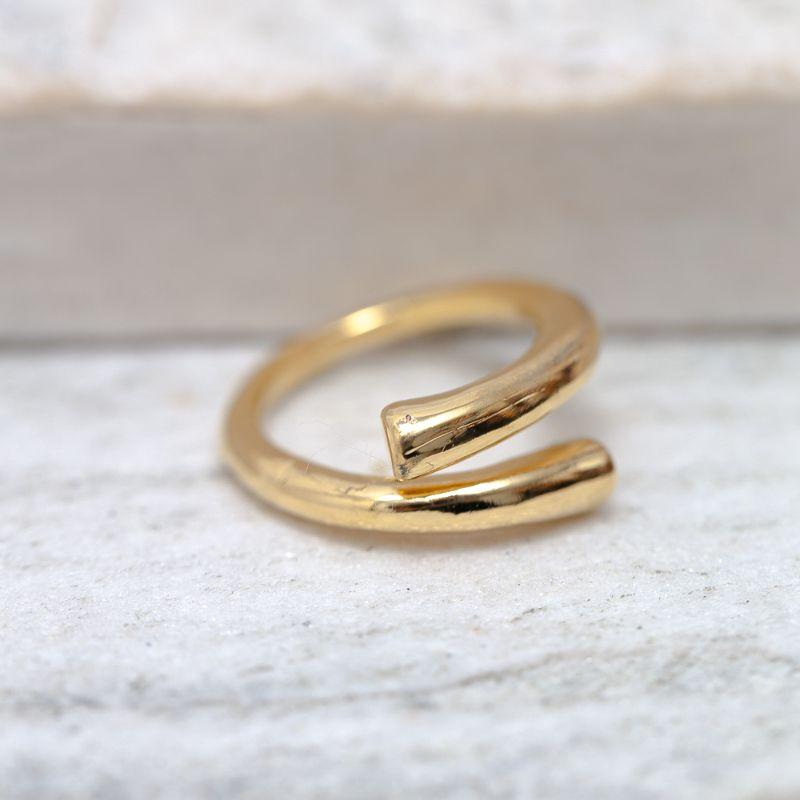 ANEL LISO REGULAGEM BANHO OURO 18K