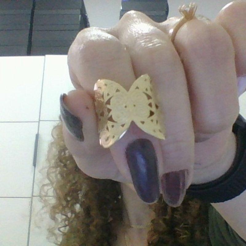 ANEL LISO TRABALHADO BANHO OURO 18K