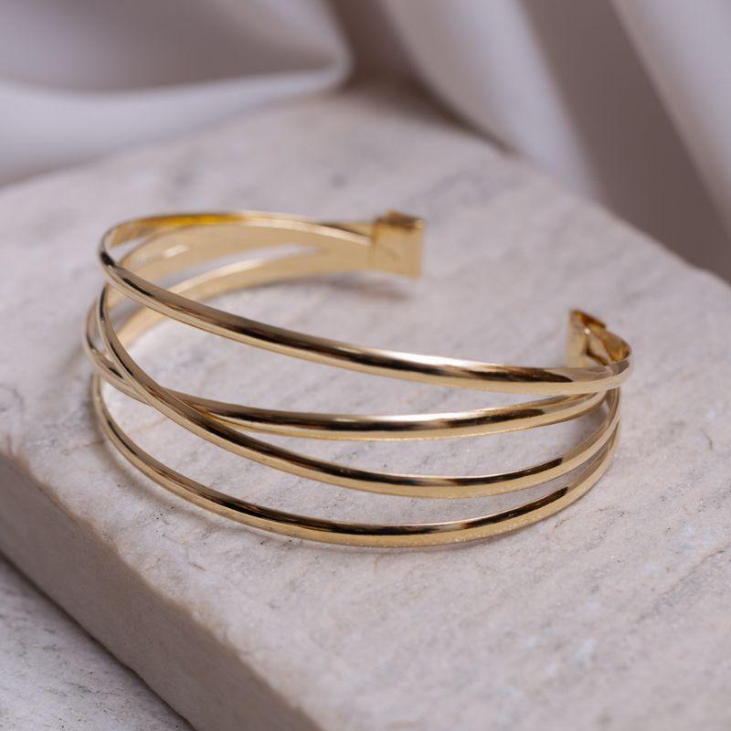 BRACELETE QUATRO AROS BANHO OURO 18K