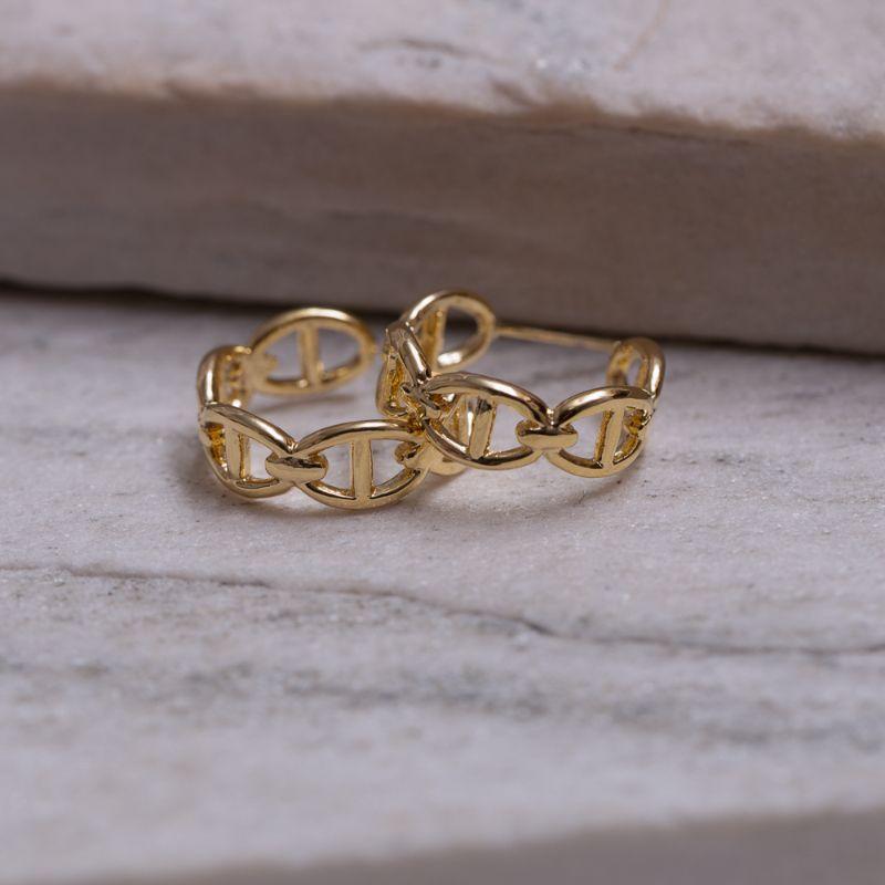 BRINCO ARGOLA DNA BANHO OURO 18K