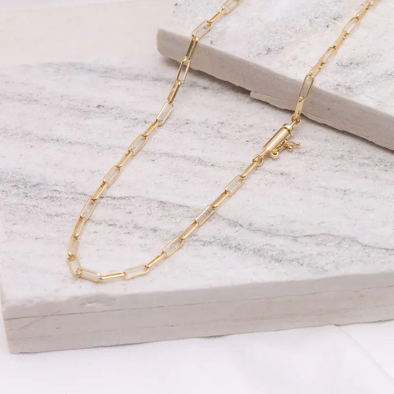 CORRENTE MASCULINA CARTIER LÂMINADA BANHO OURO 18K