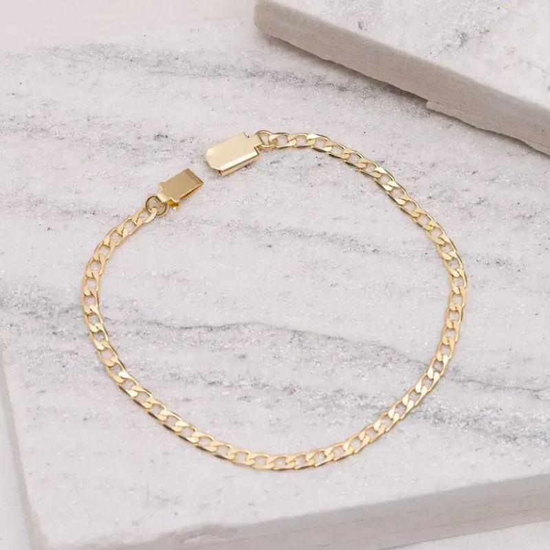 PULSEIRA MASCULINA ELOS GRUMET 3.8MM BANHO OURO 18K