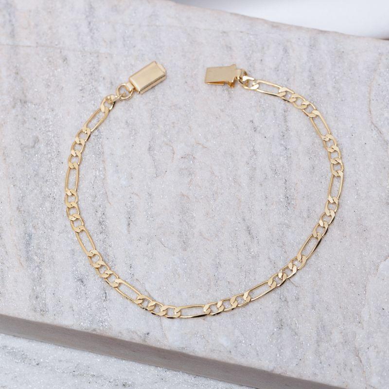 PULSEIRA MASCULINA ELOS DUPLOS BANHO OURO 18K