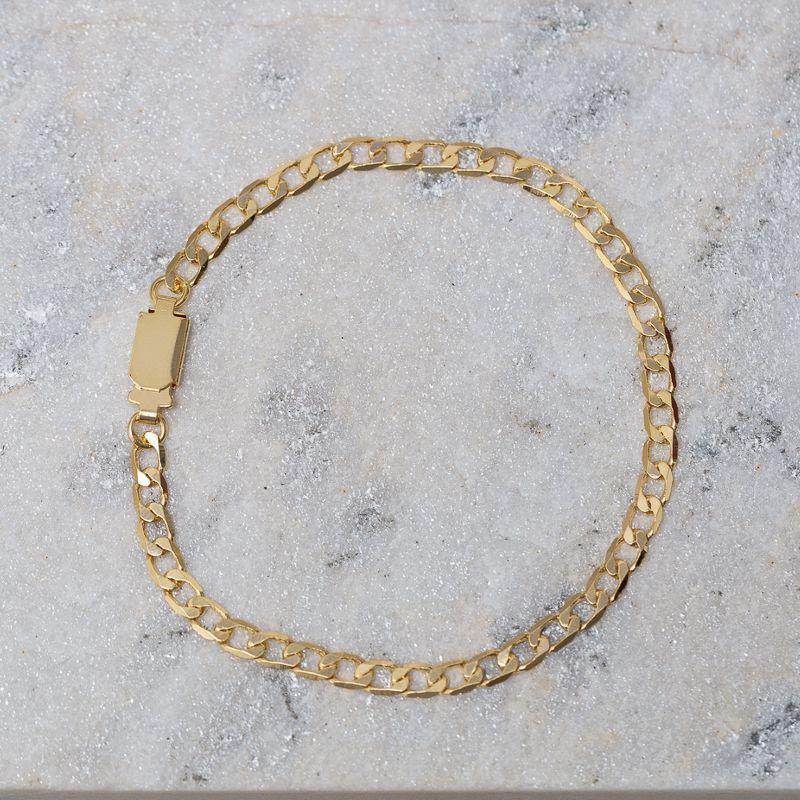 PULSEIRA MASCULINA ELOS GRUMET 4.8MM BANHO OURO 18K