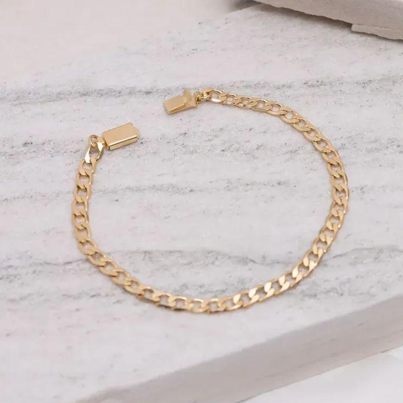 PULSEIRA MASCULINA ELOS GRUMET 4MM BANHO OURO 18K