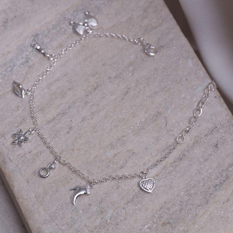 PULSEIRAS BÁSICA COM PINGENTES BANHO PRATA