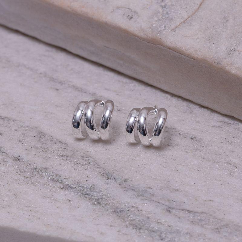 BRINCO EAR CUFF TRIPLA BANHO PRATA