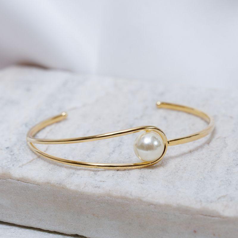 BRACELETE FLOR DE PEÔNIA BANHO OURO 18K