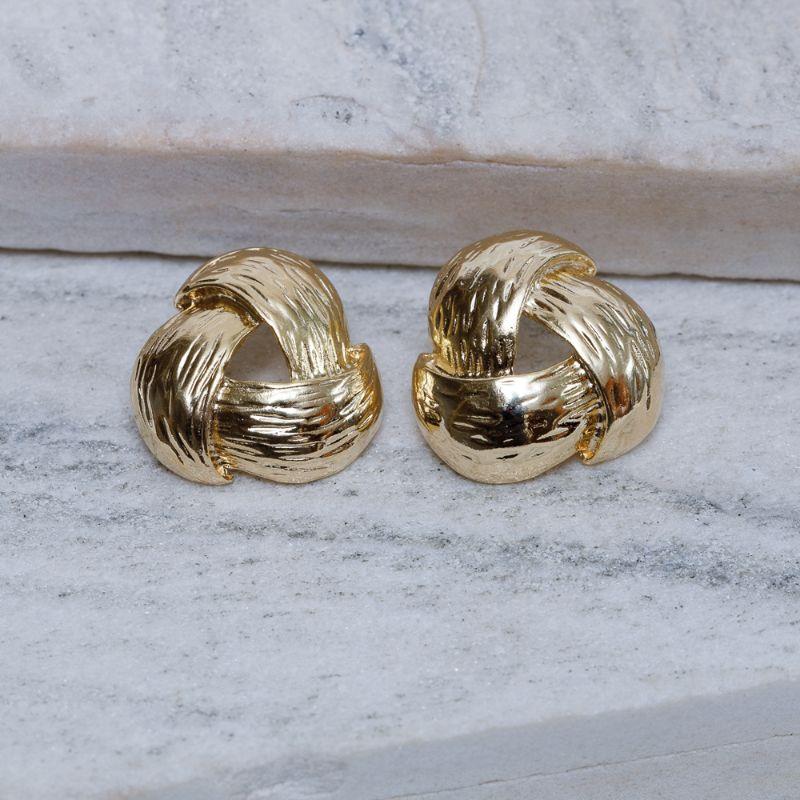 BRINCO FLOR DE BROMÉLIA BANHO OURO 18K