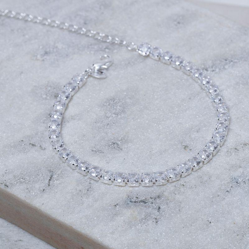 PULSEIRA RIVIERA CRISTAL BANHO PRATA