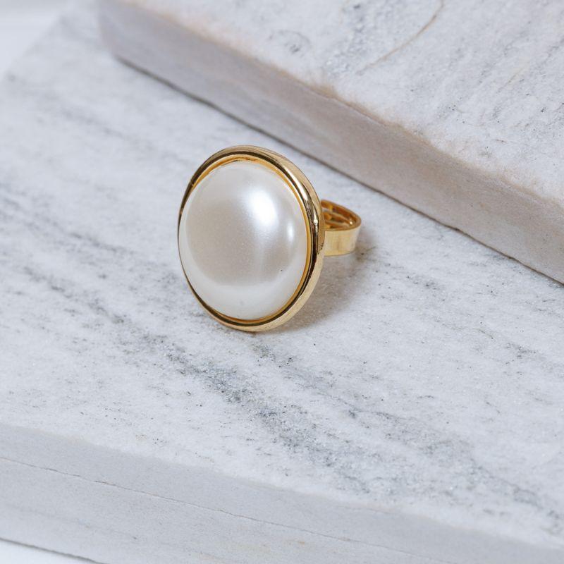 ANEL FLOR DE CRAVINA REGULÁVEL BANHO OURO 18K