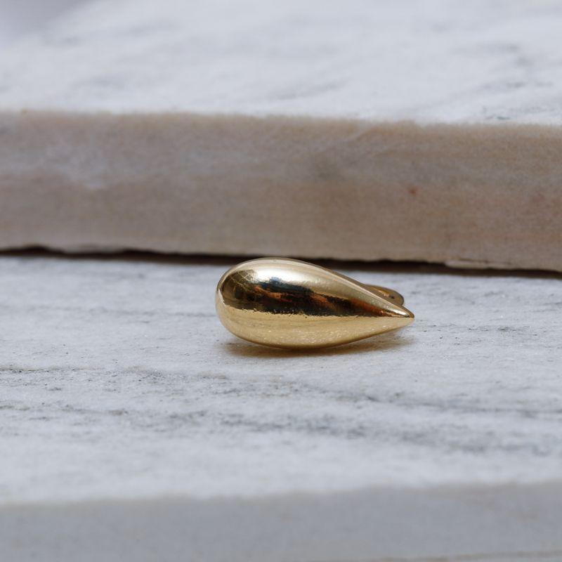 ANEL GOTA OCA ABAULADA BANHO OURO 18K