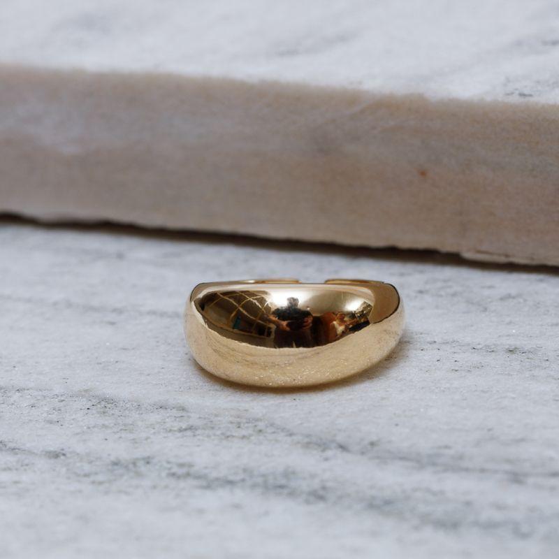 ANEL LARGO LISO REGULÁVEL BANHO OURO 18K