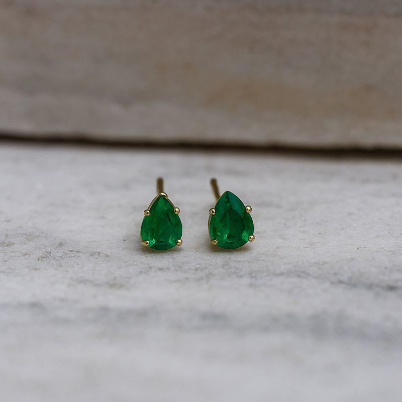 BRINCO PONTO DE LUZ GOTA VERDE BANHO OURO 18K BRINCO PONTO DE LUZ GOTA VERDE BANHO OURO 18K