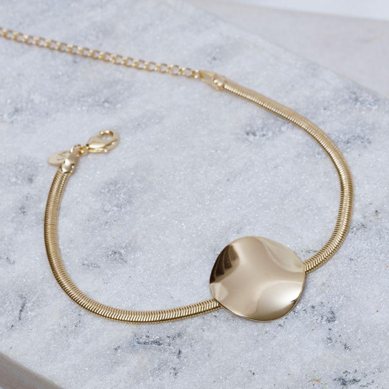 PULSEIRA FIO ALEMÃO COM CÍRCULO BANHO OURO 18K