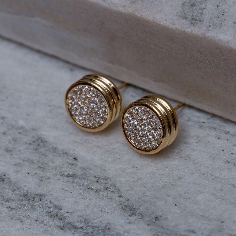 BRINCO CÍRCULO CRAVEJADO BANHO OURO 18K