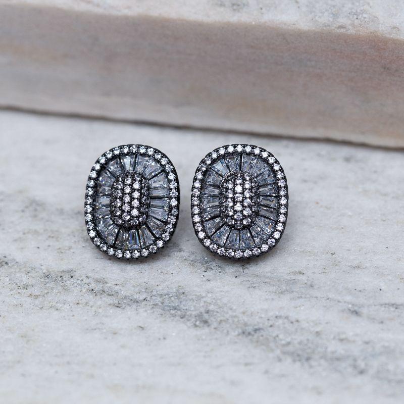 BRINCO MANDALA QUADRADA BANHO RÓDIO NEGRO