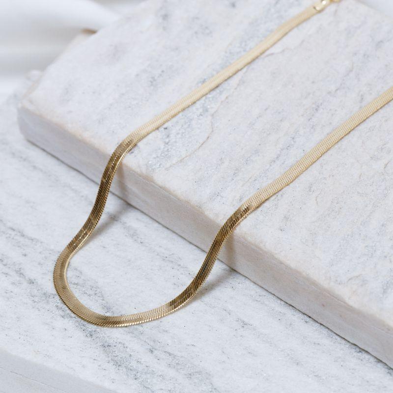 CHOKER ESPELHADA 4MM BANHO OURO 18K