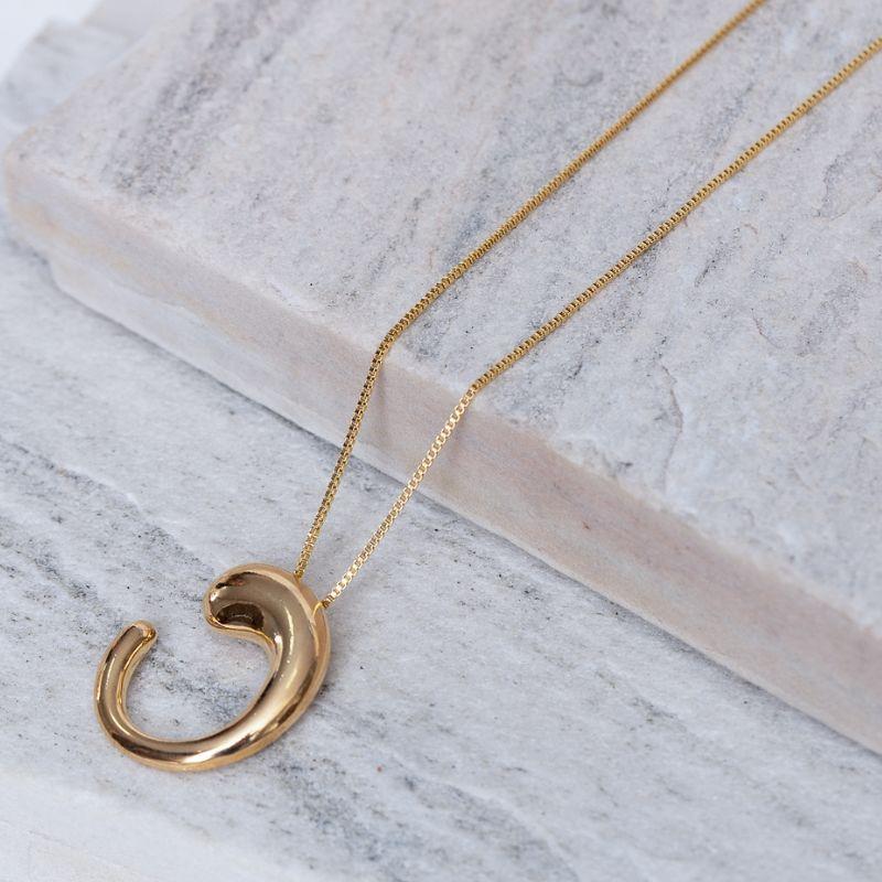 COLAR ORGÂNICO LISO GOTINHA BANHO OURO 18K