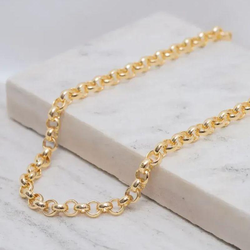 CORRENTE ELO PORTUGUÊS GROSSO BANHO OURO 18K