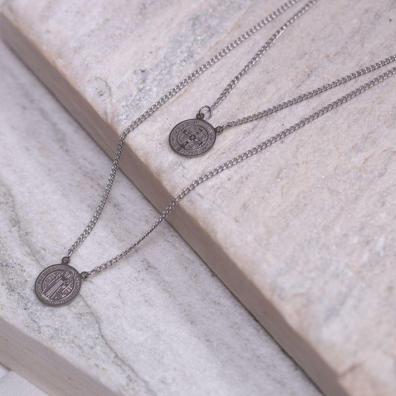 ESCAPULÁRIO SÃO BENTO EM AÇO INOX