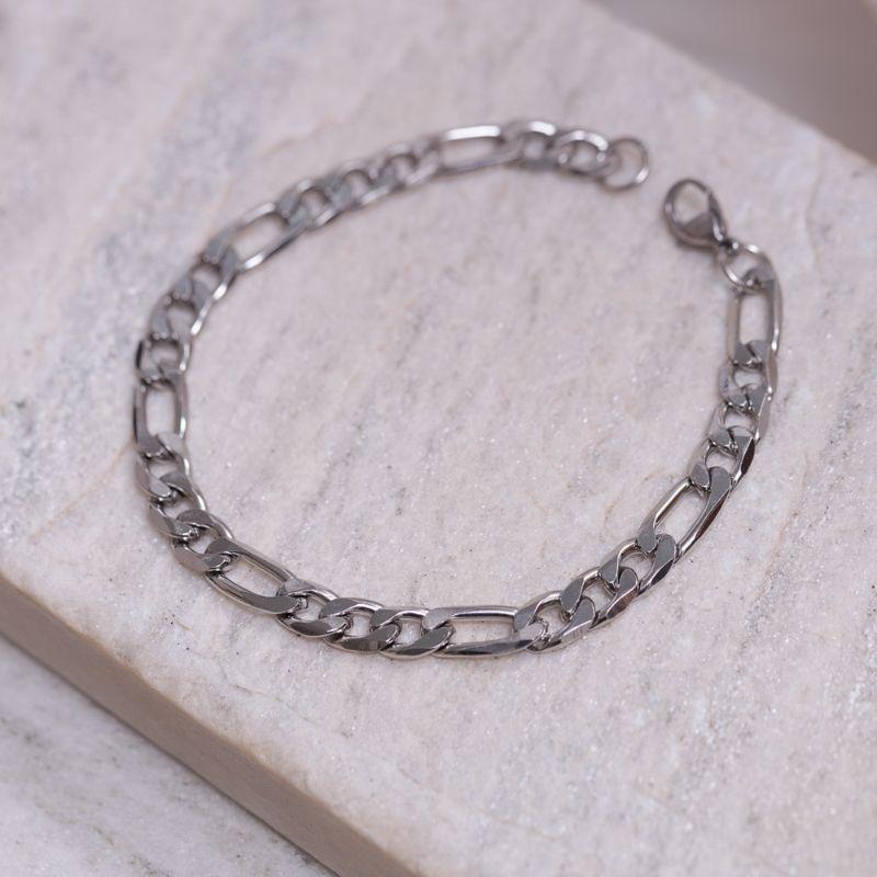 PULSEIRA MASCULINA ELOS DUPLOS EM AÇO INOX