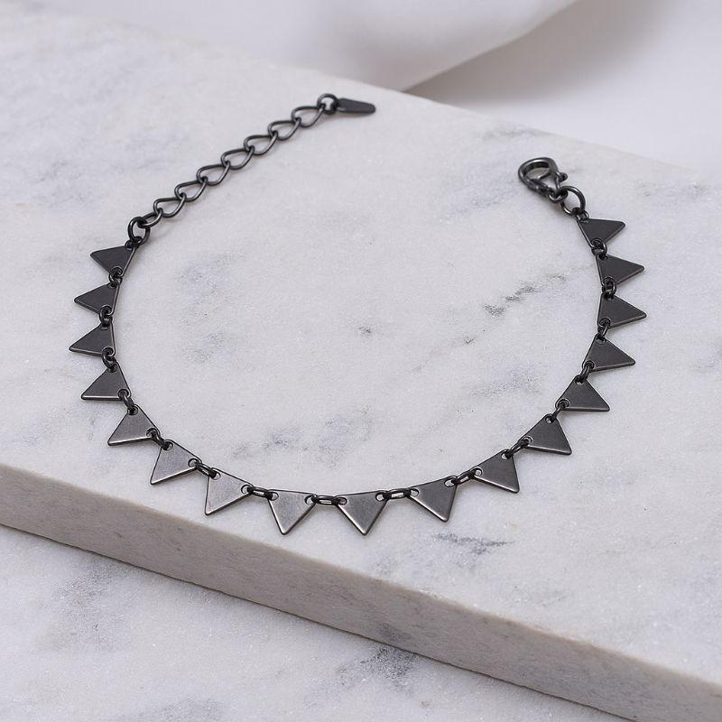 PULSEIRA COM TRIÂNGULOS BANHO RÓDIO NEGRO