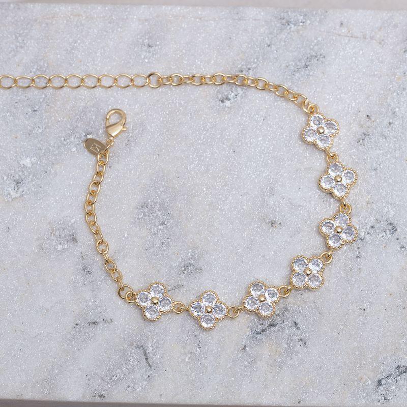 PULSEIRA VIRGINIA CRAVEJADA BANHO OURO 18K