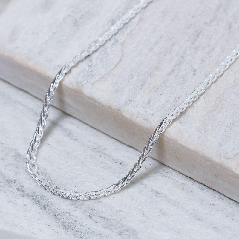 CHOKER MALHA TRANÇADA BANHO PRATA