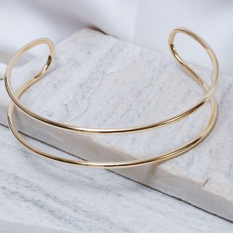 COLAR ARO DUPLO LISO BANHO OURO 18K