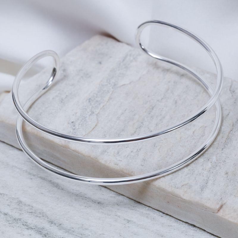 COLAR ARO DUPLO LISO BANHO PRATA