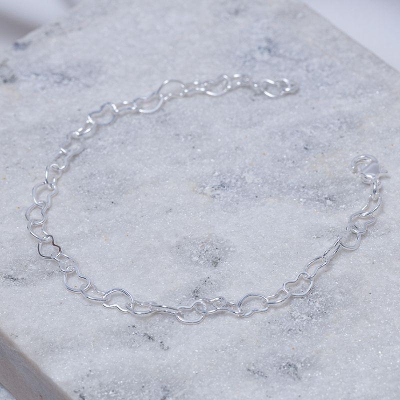 PULSEIRA ELOS DE CORAÇÃO M BANHO PRATA