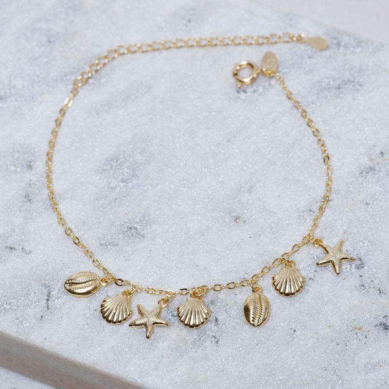 PULSEIRA FUNDO DO MAR BANHO OURO 18K