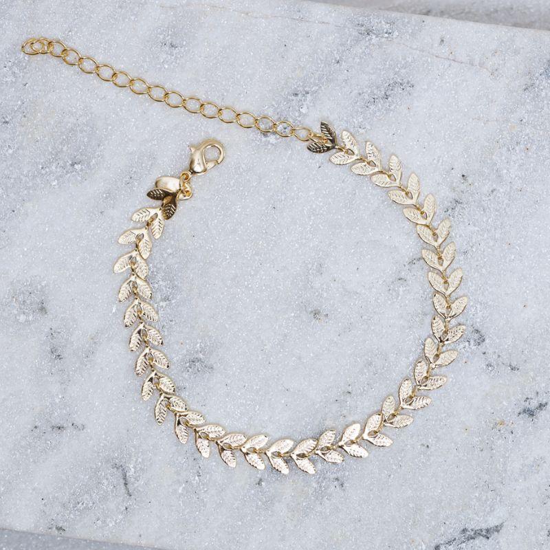 PULSEIRA RAMINHOS BANHO OURO 18K